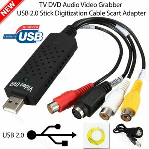 USB 2.0 Video Audio VHS to DVD Converter Capture Card Adapter Windows 7 8 10 xp
