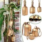 3X Vintage Christmas Cow Bells Rustic Harmony Brass Bells For Decoration M3p8