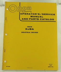 Vintage ONAN DJBA Series Industrial Engine Service Manual & Parts Catalog - Picture 1 of 1