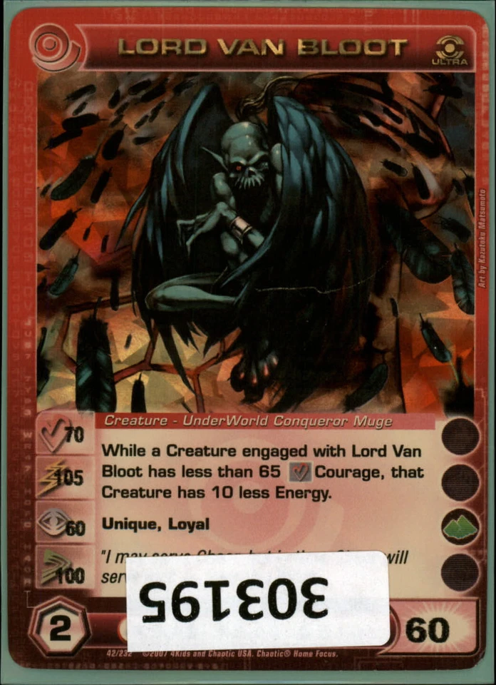 (303195) LORD VAN BLOOT 70/105/60/100/60 (1 Max Stats) Ultra Rare Chaotic Card - Image 1 of 1