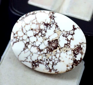 GIE 81.65 Ct Natural White Turquoise Oval Cut 925 Solid Silver Pendant Gemstone - Picture 1 of 5