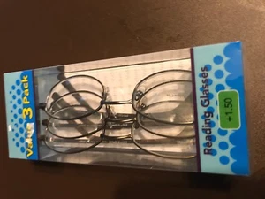 READING GLASSES 3 PAIR +1.50 THE BENEFITS OF READING GLASSES U CAN SEE CLEARLY - Picture 1 of 5