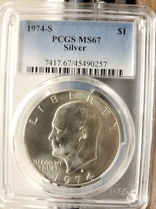 1974-S Eisenhower IKE Silver Dollar - MS-67 (PCGS) Stk#0257 - Bild 1 von 5
