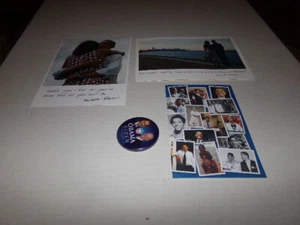 Lot of 4 Barack Obama Michelle Obama Joe Biden Photo Birthday Card Campaign Pin - Picture 1 of 11