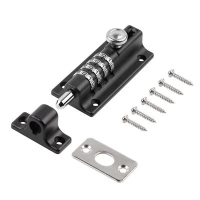 4 Digit Combination Sliding Lock Bolt Keyless Security Pad Garage Shed Door Gate - Image 1 of 4