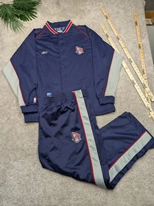 Vintage New Jersey Nets Reebok NBA Warm Up Jacket & Break-away Pant Men 2XL Suit - Picture 1 of 20