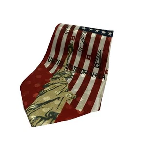 FloRance & K Inc Men’s Silk Red USA America Neck Tie Ety - Picture 1 of 4