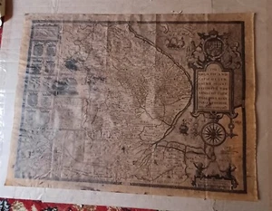 Framed 1610 Lincolnshire An Antique Parchment Replica The Olde Map Company - Picture 1 of 12