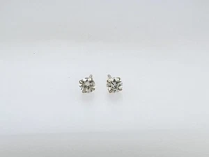0.20ctw Round Natural Diamond Basket Push Back Stud Earrings 14K Yellow Gold - Picture 1 of 2