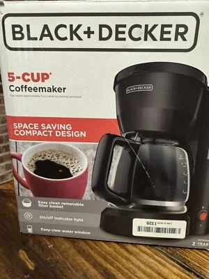 BLACK+DECKER 5-Cup Coffeemaker, Black, DCM600B - Image 1 of 2