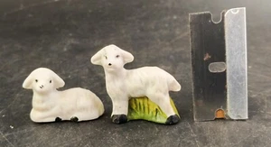 Replacement Nativity Piece : Lambs, Hand Painted Ceramic - Picture 1 of 4