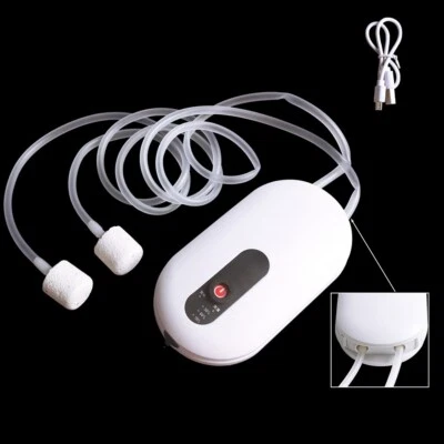 Rechargeable Live Bait Aerator Pump, Fishing Tank Oxygenator,Single&Double-Tube - image 1 of 4