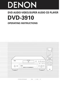 Manual de instrucciones Operating Instructions para Denon DVD-3910 - Imagen 1 de 1