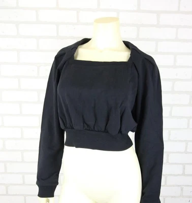 Sudadera Pullover 3.1 Phillip Lim Cuello Cuadrado Para Mujer XS Negra Plisada Raglán Foto 1 de 4