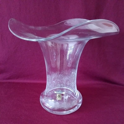 Eisch sehr große mundgeblasene Vase Glashütte Eisch, Silberperle mit Luftblasen - Bild 1 von 4