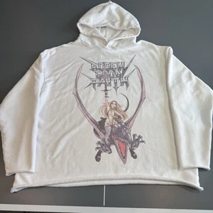 Felpa con cappuccio Rose In Buona Fede Soft Landing Cropped bianca media oversize - Foto 1 di 11