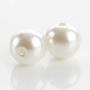 REINWEISSE MITTELLOCH BASTELPERLEN - 10 MM PERLEN FÜR SCHMUCK & BASTELN - 50 STÜCK - Bild 1 von 9