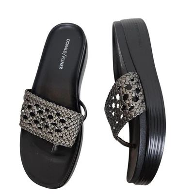 Sandalias DONALD J PLINER para mujer talla 9 negras FIFI cuña tanga plataforma deslizable Foto 1 de 4