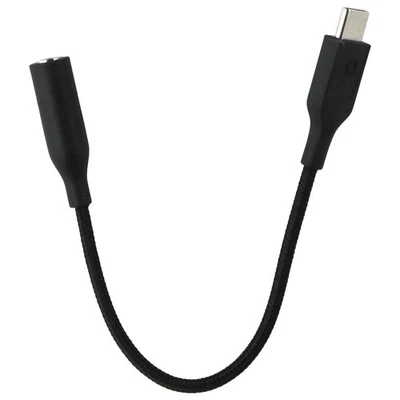 Quikcell Braided Audio Adapter Cable USB-C to 3.5mm Headphone Jack - Black - Image 1 of 4