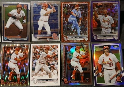 Lote de 18 tarjetas Jon Lester/299, JJ Wetherholt Bowman cromadas, Cardenales de San Luis Foto 1 de 4