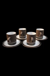 Vintage Set of 4 Lancaster Vitramic Contrast Espresso Cups Saucers Hornsea 1978 - Picture 1 of 15