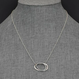 Retired Silpada ALL-AROUND CHIC Necklace Oxidized Sterling Layered Ovals N3333 - Picture 1 of 6