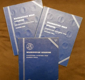 1932 D&S 1964 COMPLETE SET WASHINGTON 90% SILVER QUARTERS COLLECTION ALBUM - Picture 1 of 10