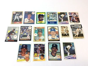 Mixed Lot 16 Don Mattingly Baseball Cards 1980’s Topps Fleer Yankees - Picture 1 of 10