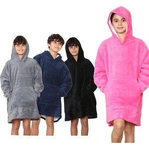 Girls Boys Ultra Soft Oversized Hoodie Snuggle Plush Sherpa Fleece Lining - Picture 1 of 28