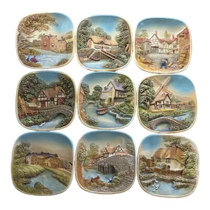 Legend Products 3D Wall Plate Made in England Hand Painted Lot Of 9 - Picture 1 of 9