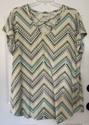 Joe Boxer 2X Geométrico Chevron Manga Corta Camisón Dormir Foto 1 de 4