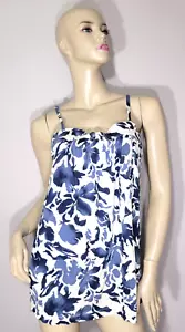 NWT Juicy Couture Blume Blue Floral Front Tie Cami Top Blouse Large - Picture 1 of 7