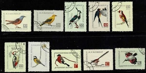 Romania 1959 Airmail - Song Birds - Complete Set Of Ten Stamps - MLH / CTO - Picture 1 of 1
