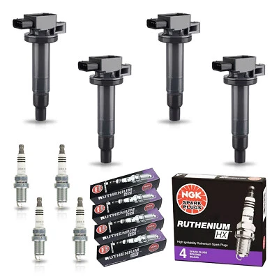 4 bobinas de encendido y 4 bujías de rutenio NGK para Scion xB 2004-2006 1,5 L UF316 Foto 1 de 4