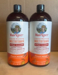 Mary Ruth’s Liquid Morning Multivitamin, Peach Mango, 30 fl oz *2 PACK* - Picture 1 of 3