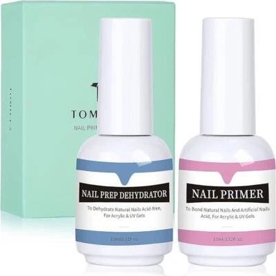 TOMICCA Nail Dehydrator and Primer Set-Professional Nail Bond Primer and Nail Prep Free