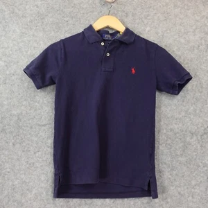 Ralph Lauren Boys Classic Pony Polo Shirt Medium Navy Iconic Mesh Performance - Picture 1 of 12