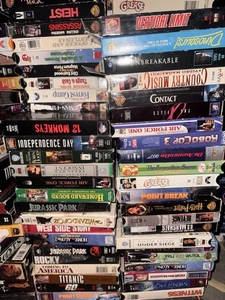 VHS Bundle Of 10 Videotape Movies Tv Show Films Action Suspense Comedy Horror + - Picture 1 of 8