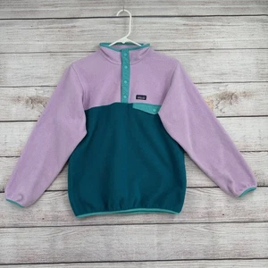 Patagonia Synchilla Pullover Youth Girls XL Fleece Snap Outdoor Hiking Sweater - Picture 1 of 14