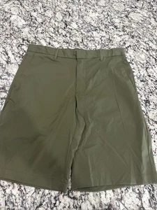 Goodfello & Co Men Flat- Front Forest Green Cotton Shorts 10.5” Inseam Size 32W - Picture 1 of 6
