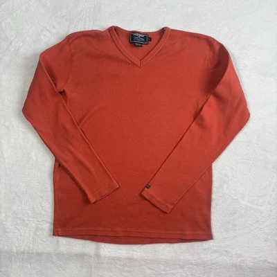 Polo Sport Ralph Lauren Naranja Acanalado Manga Larga Cuello en V Top Para Mujer Grande Foto 1 de 4