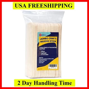 100 Jumbo 6" Holz Handwerk Sticks Natürliche Eis am Stiel Zungenspresse Zum Selbermachen Großpackung - Bild 1 von 9