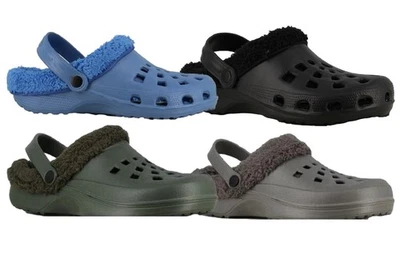 AB HATS Herren Pelz gefütterte Clogs Slipper Hausschuhe Komfort gemütlich weiche Pantoletten Hausschuhe