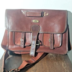 Herren Vintage Leder Leder Ranzen Schulhalterung Schultertasche Messenger Bag - Bild 1 von 15