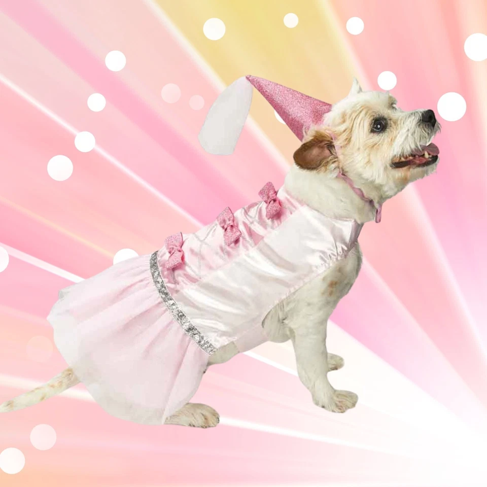  Dog Halloween Costume Princess Pretty Pink Royal Pet Puppy Doggie Royalty Bows - Image 1 of 4
