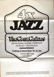 THE GREAT GUITARS - JAZZ 1981 DÜSSELDORF - Concert Poster - Plakat - A1 - F/U - Foto 1 di 1