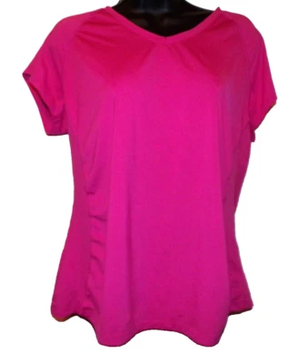 Active by Billa Performance Athletic Top Women's Med Pink V-Neck Short Sleeve R2 - Image 1 of 4