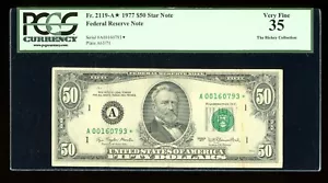 DBR 1977 $50 FRN Boston STAR Fr. 2119-A* PCGS 35 Serial A00160793* - Picture 1 of 2