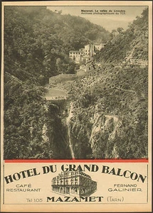 81 MAZAMET HOTEL DU GRAND BALCON FERNAND GALINIER PUBLICITE 1930 AD - Bild 1 von 1
