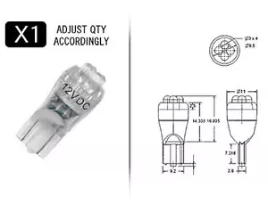 WHITE 4-Point 194 Style LED Replacement Instrument Cluster Gauge Bulb - Bild 1 von 4